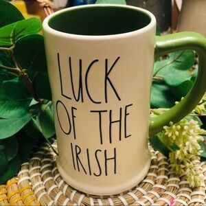 Rae Dunn LUCK OF THE IRISH Beer Stein Green St Patrick’s Day NWT